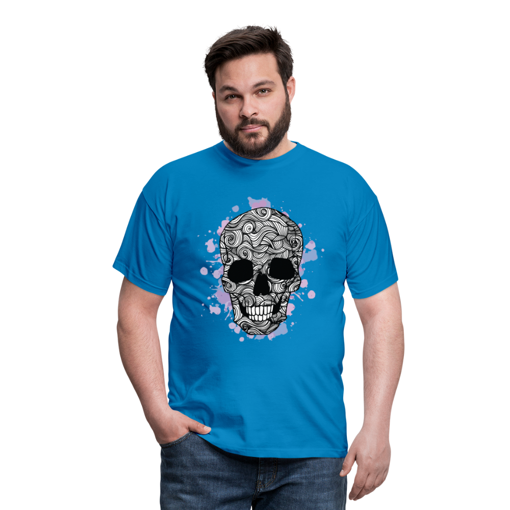 Dunkle Eleganz: Totenkopf-Herren T-Shirt für wahre Gothic-Fans - Royalblau