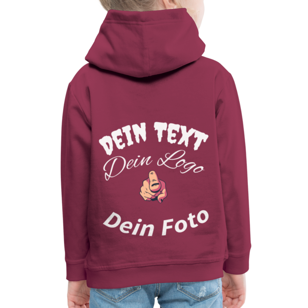 Kinder Premium Hoodie nach Wunsch selbst gestalten - Bordeaux