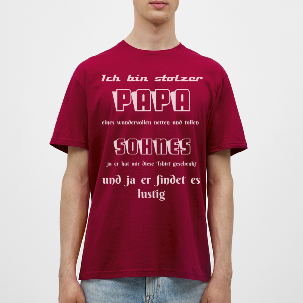 Vaterstolz zum Anziehen: Unser einzigartiges Männer T-Shirt für Papas - Ziegelrot