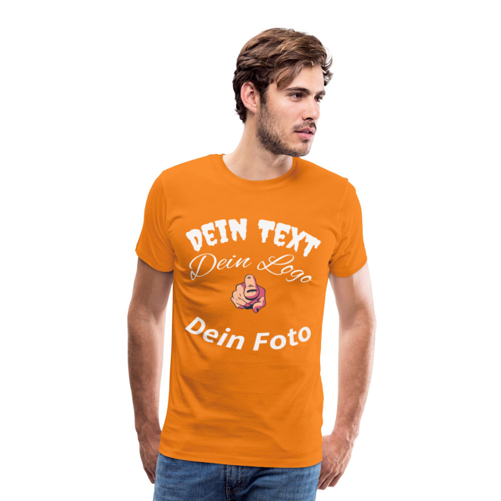 Das perfekte Geschenk: Ein personalisiertes Herren - Männer Premium T-Shirt - Orange