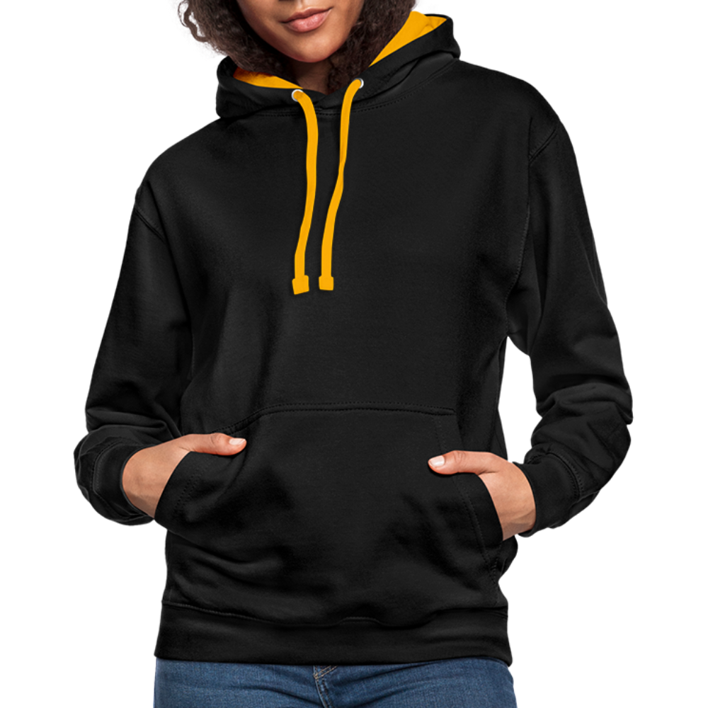 Rebellischer Herren Kontrast-Hoodie mit Totenkopf: Mach dich unverwechselbar - Schwarz/Gold