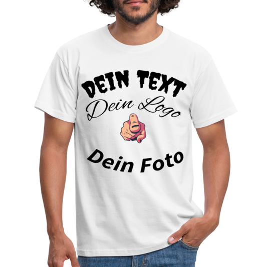 Herren -Männer Shirt  Entfache deine Kreativität: Gestalte dein einzigartiges T-Shirt! - Weiß