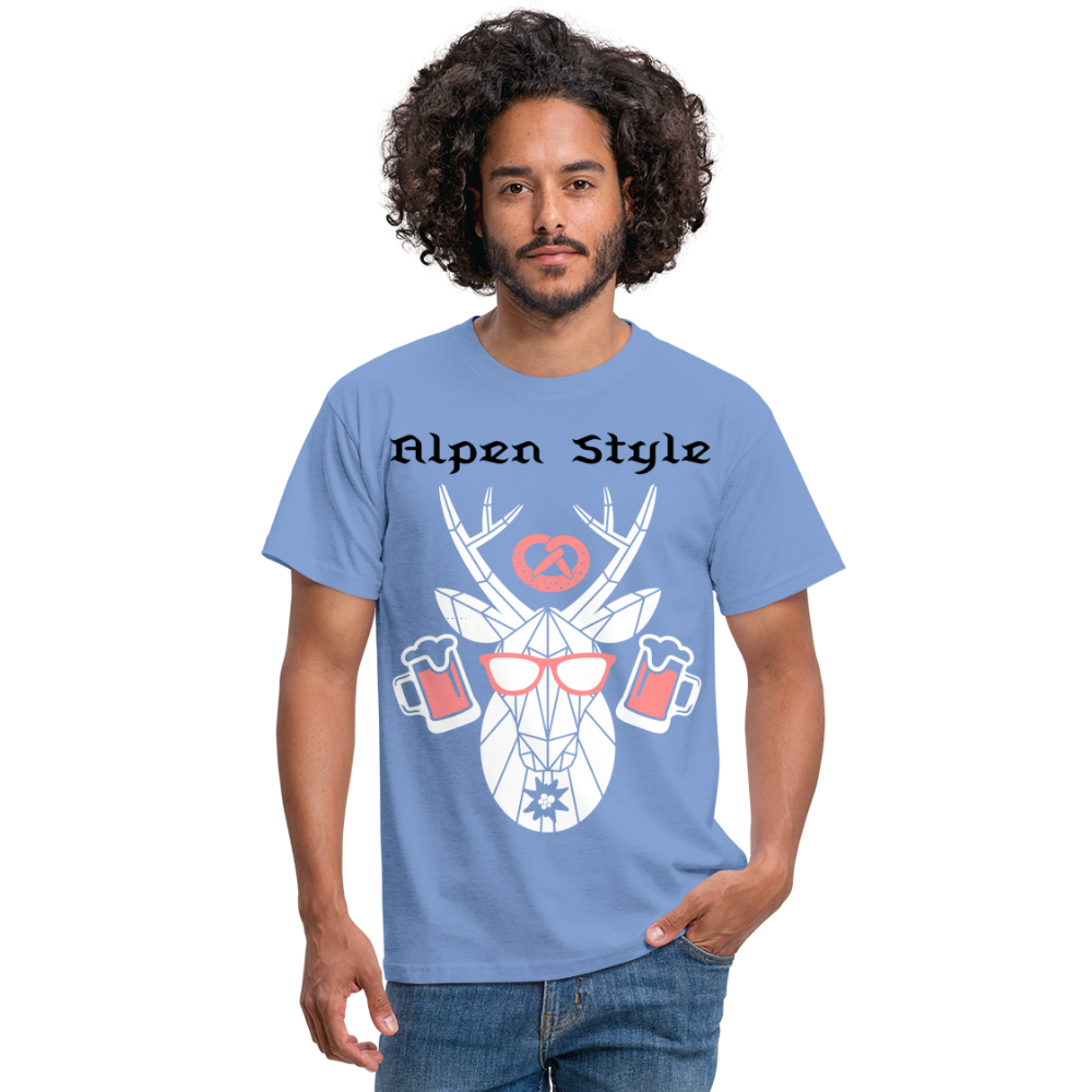 Herren - Männer T-Shirt bayrisch Alpen Style rot - carolina blue