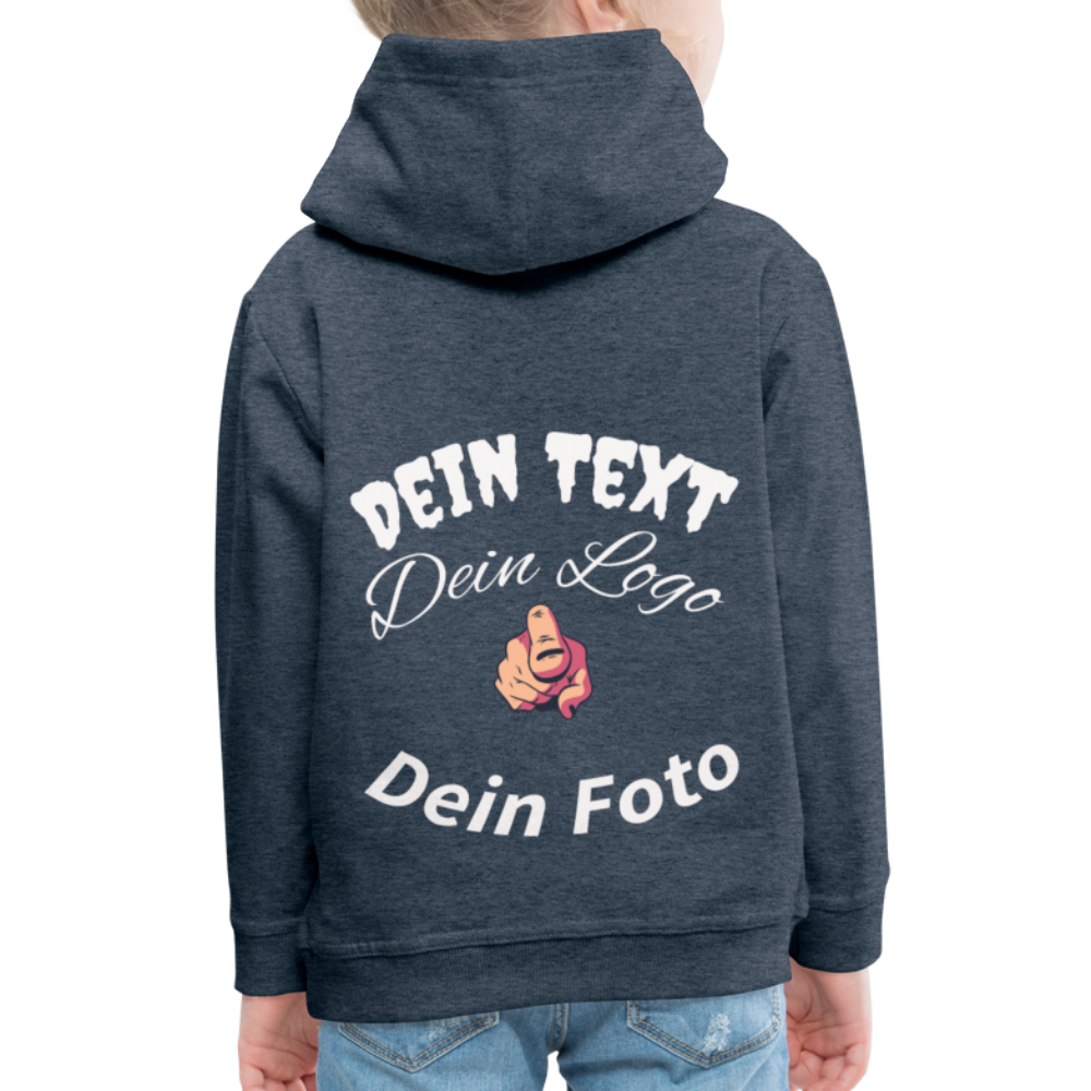 Kinder Premium Hoodie nach Wunsch selbst gestalten - Jeansblau