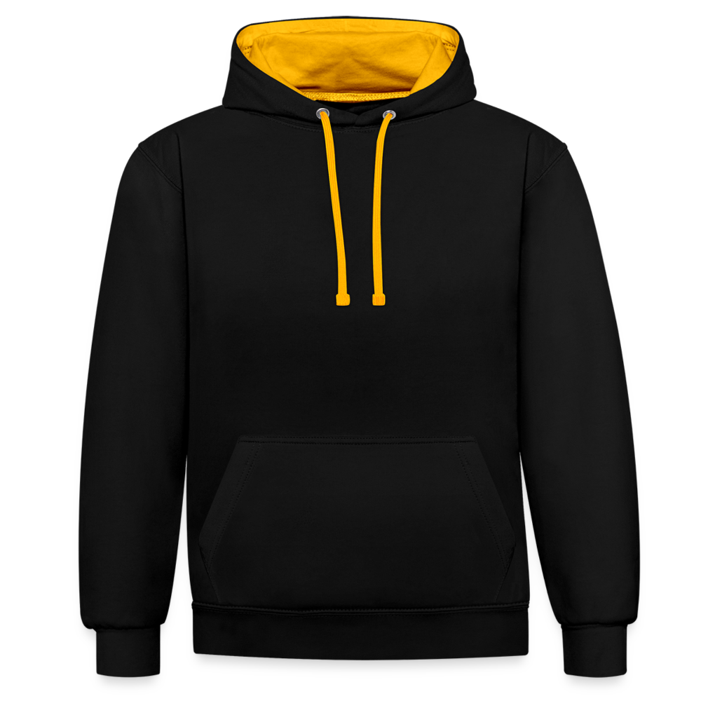 Rebellischer Herren Kontrast-Hoodie mit Totenkopf: Mach dich unverwechselbar - Schwarz/Gold