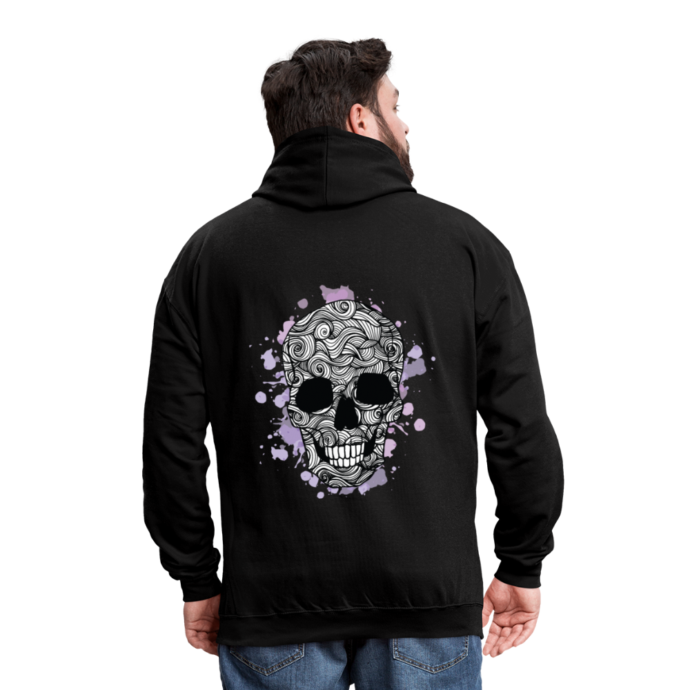 Rebellischer Herren Kontrast-Hoodie mit Totenkopf: Mach dich unverwechselbar - Schwarz/Gold