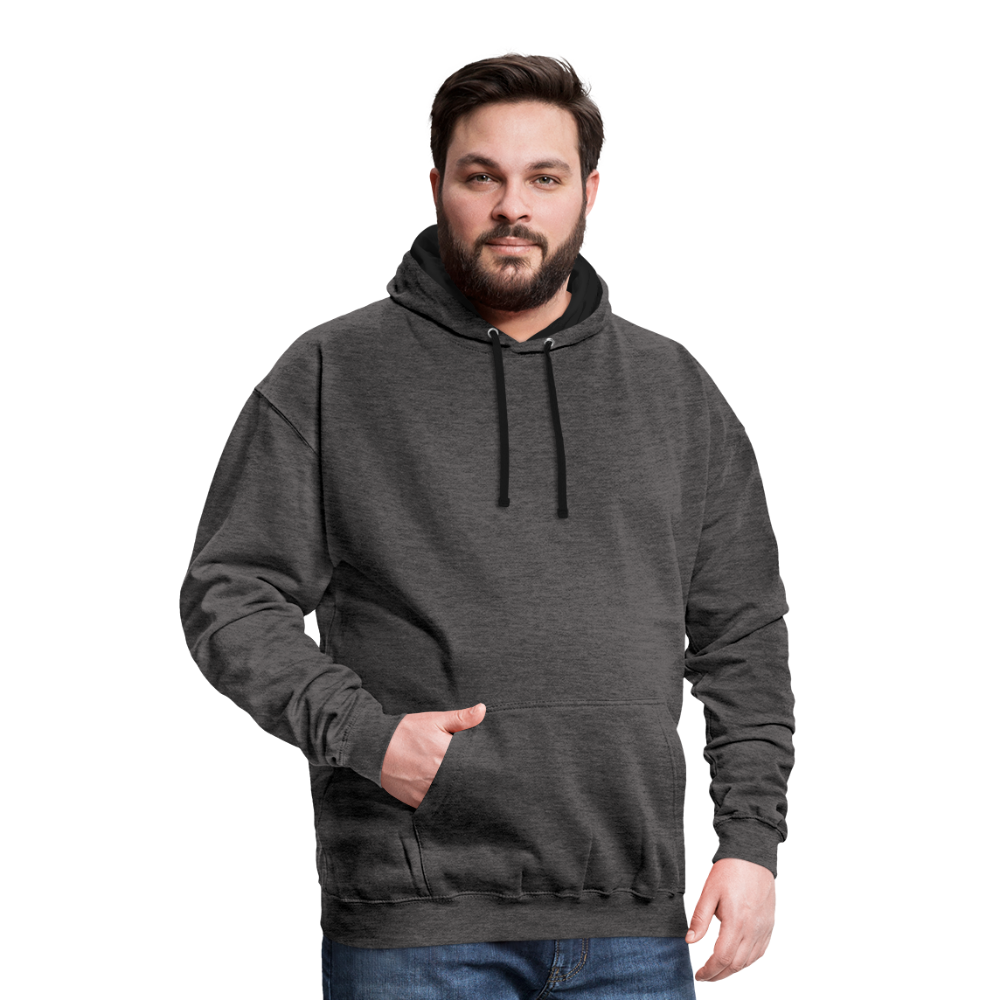 Rebellischer Herren Kontrast-Hoodie mit Totenkopf: Mach dich unverwechselbar - Anthrazit/Schwarz