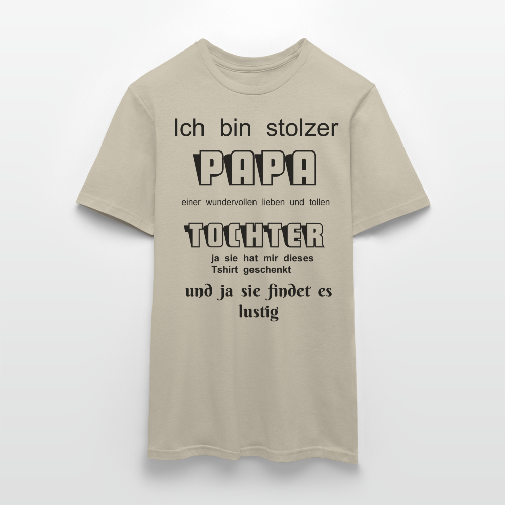 Papa-Power pur: Herren Männer T-Shirt  für stolze Väter - Sandbeige