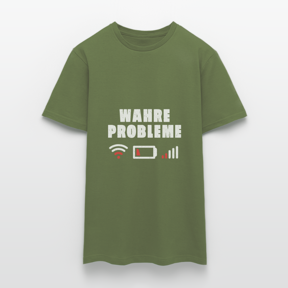 Herren - Männer T-Shirt Wahre Probleme kein WLAN kein Akku - Militärgrün