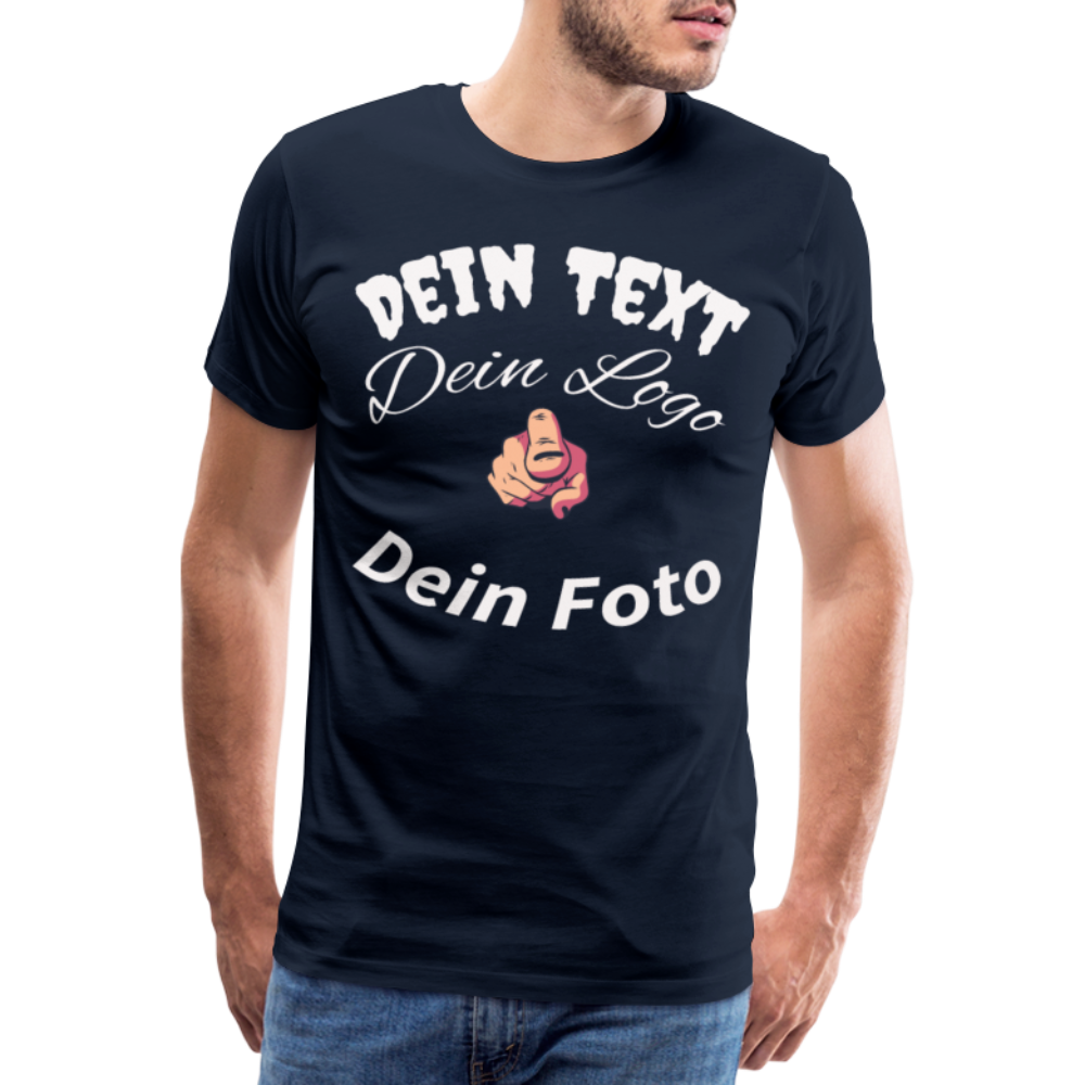 Herren - Männer Premium T-Shirt nach Wunsch selbst gestalten - Navy