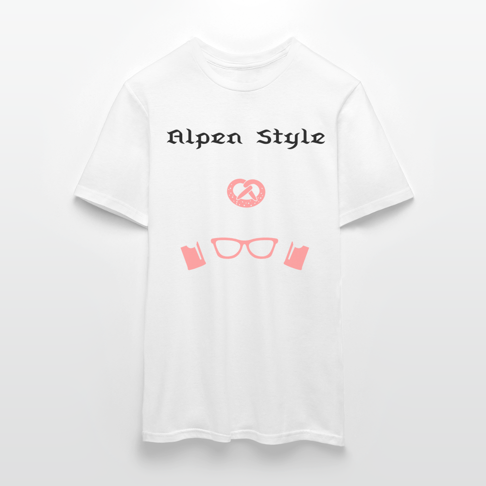 Herren - Männer T-Shirt bayrisch Alpen Style rot - Weiß