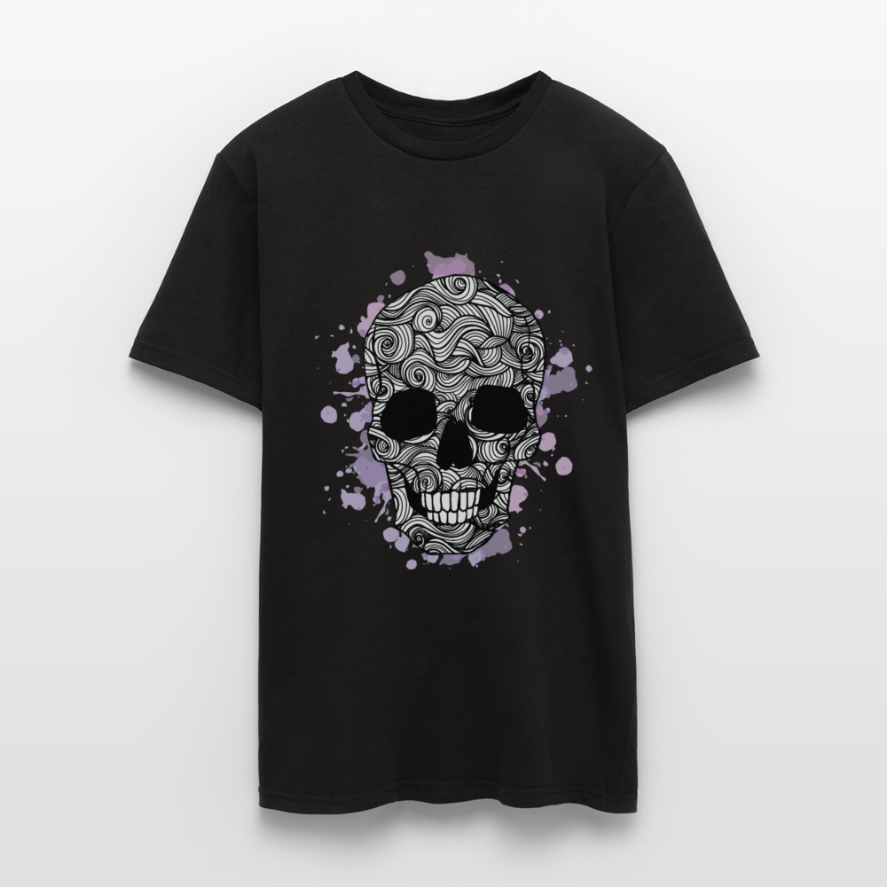 Dunkle Eleganz: Totenkopf- Herren T-Shirt für wahre Gothic-Fans - Schwarz