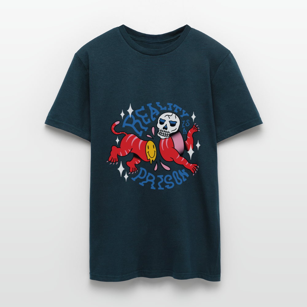 Verbinde dich mit der Wildnis: Unser Herren T-Shirt mit eindrucksvollem Tierschädel - Navy