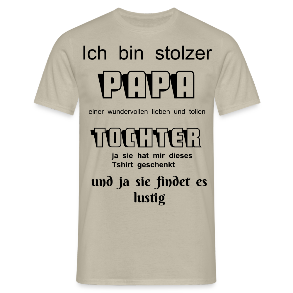 Papa-Power pur: Herren Männer T-Shirt  für stolze Väter - Sandbeige