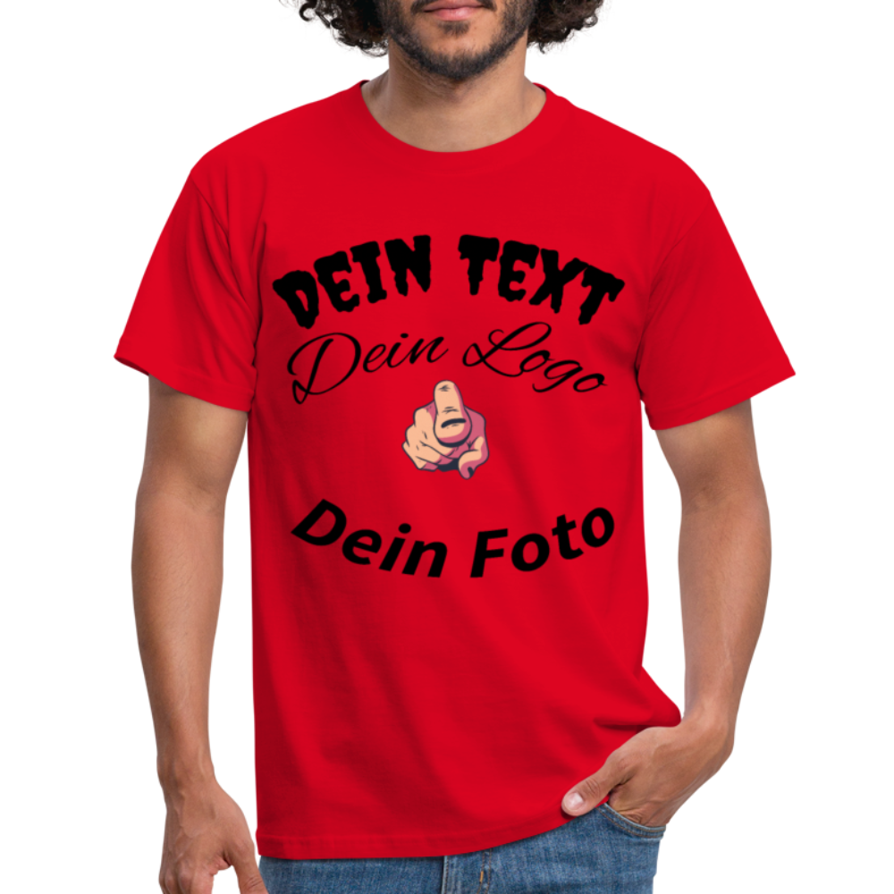 Herren -Männer Shirt  Entfache deine Kreativität: Gestalte dein einzigartiges T-Shirt! - Rot