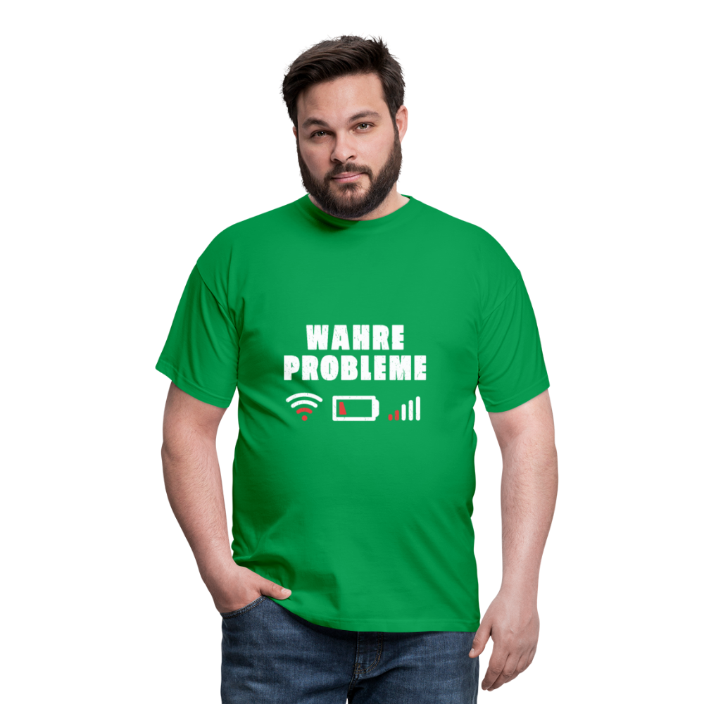 Herren - Männer T-Shirt Wahre Probleme kein WLAN kein Akku - Kelly Green