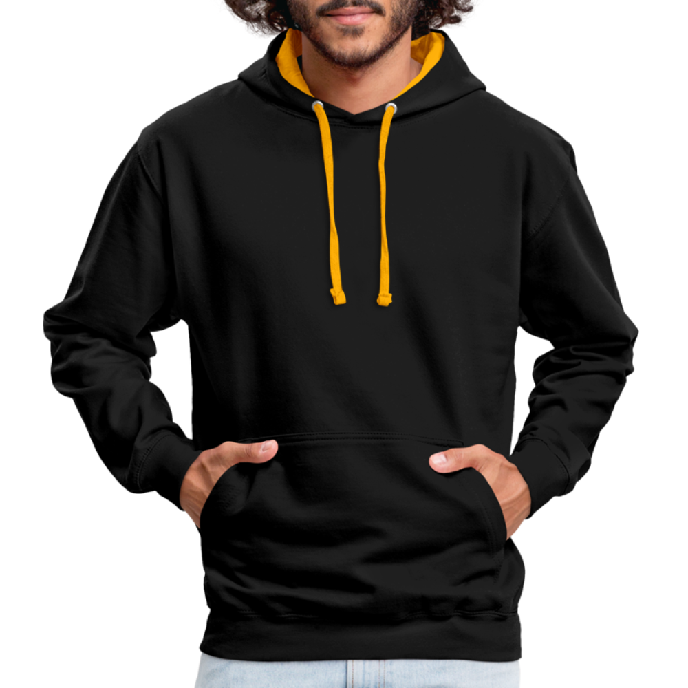 Rebellischer Herren Kontrast-Hoodie mit Totenkopf: Mach dich unverwechselbar - Schwarz/Gold