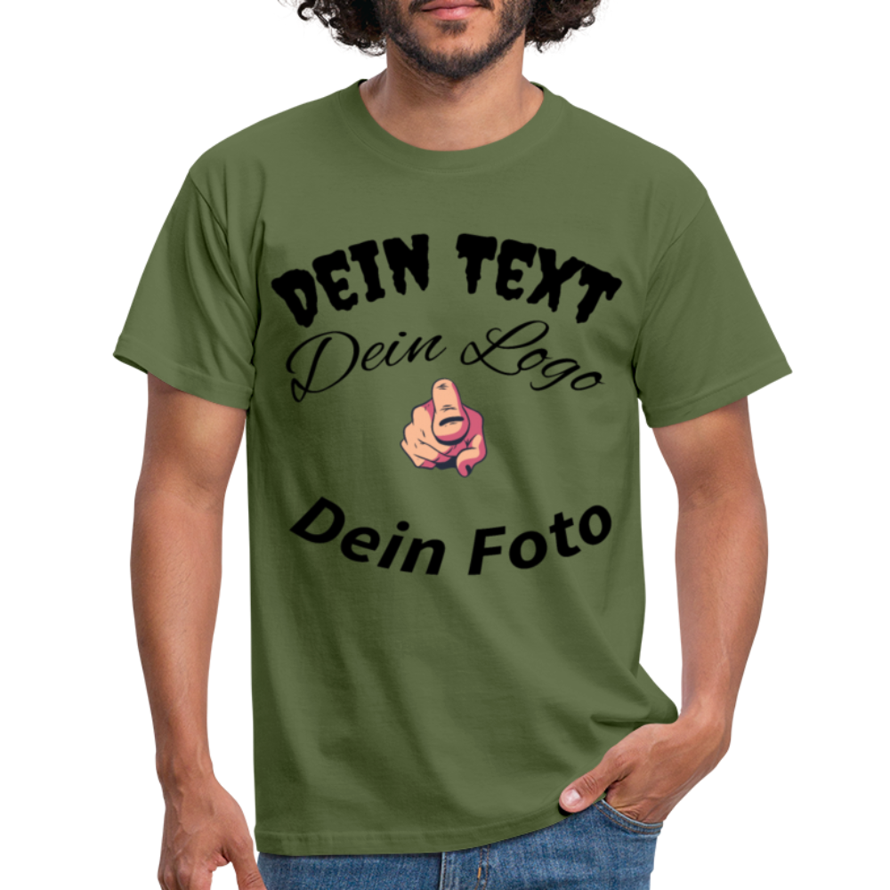 Herren -Männer Shirt  Entfache deine Kreativität: Gestalte dein einzigartiges T-Shirt! - Militärgrün