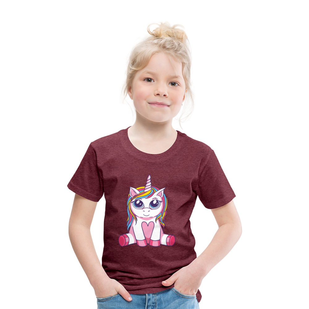 Kinder Premium T-Shirt - Bordeauxrot meliert