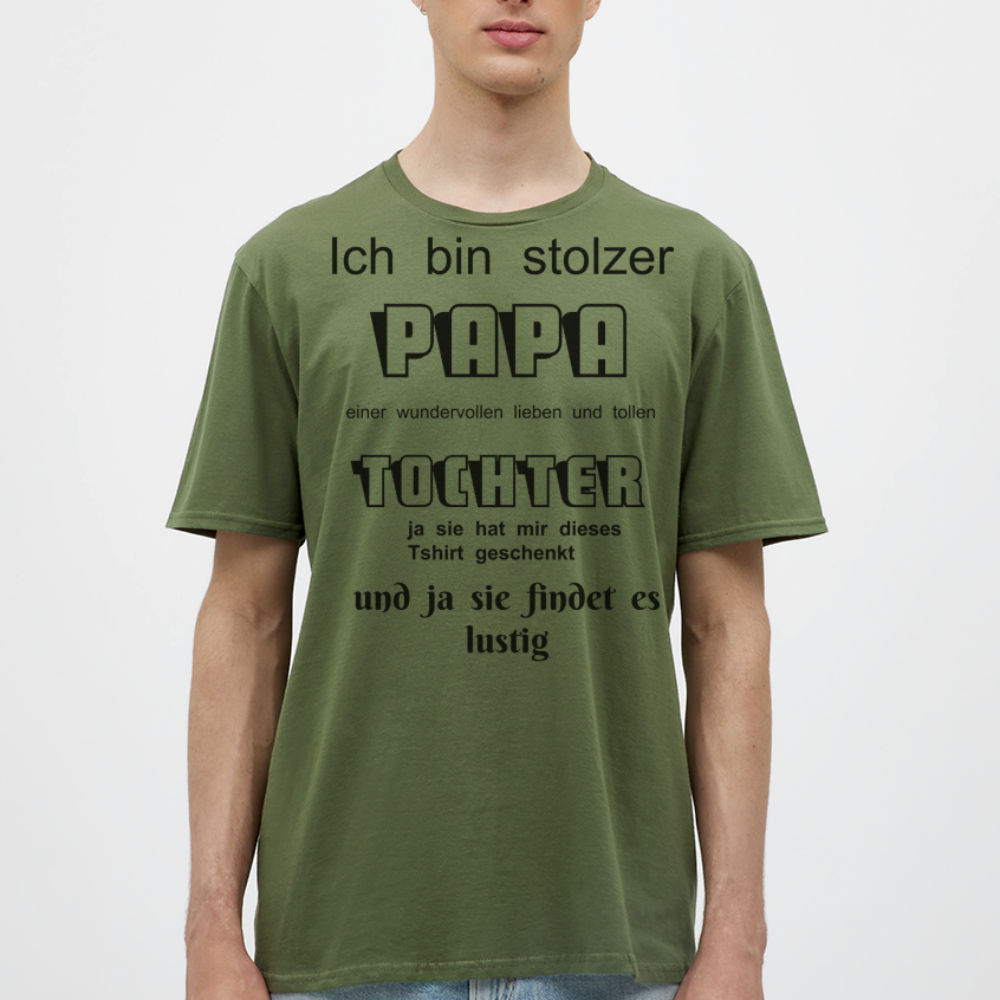 Papa-Power pur: Herren Männer T-Shirt  für stolze Väter - Militärgrün