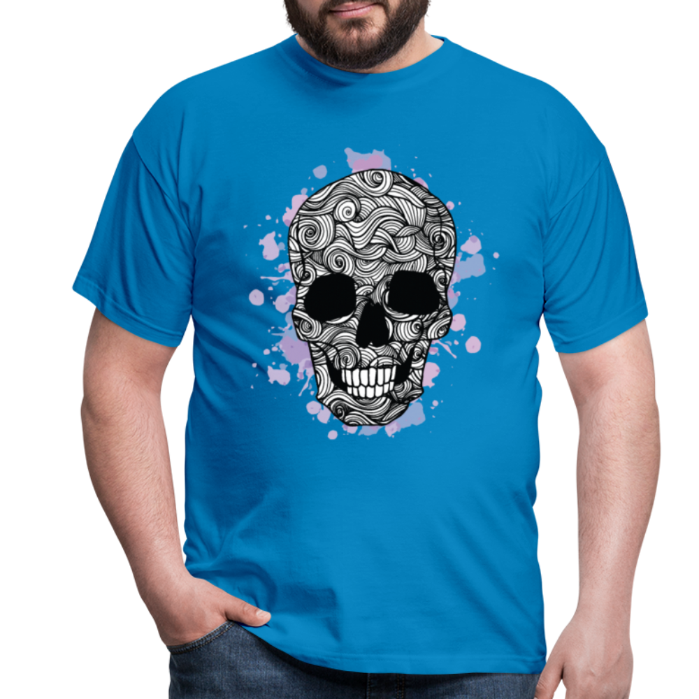 Dunkle Eleganz: Totenkopf- Herren T-Shirt für wahre Gothic-Fans - Royalblau