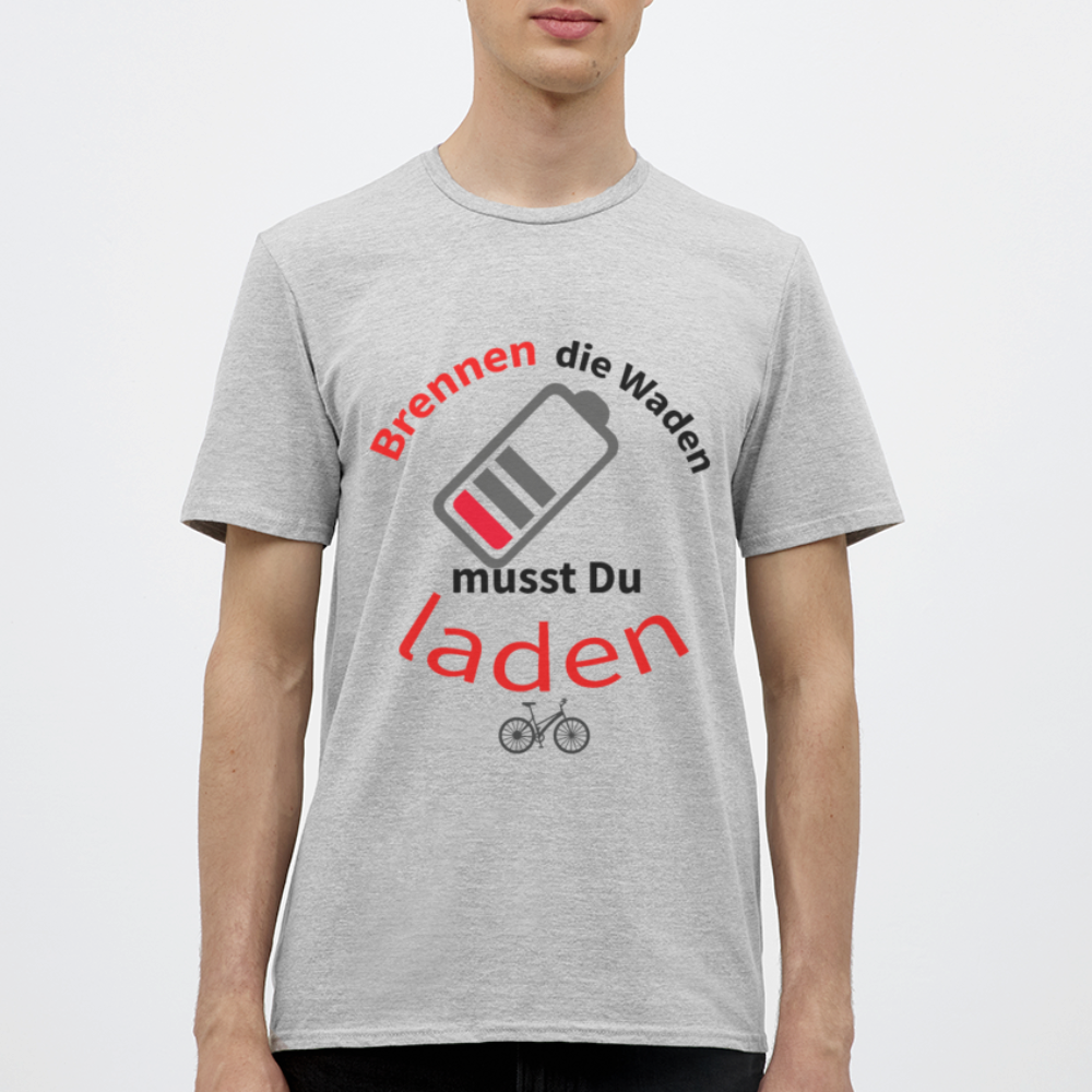 Brennen die Waden, musst du laden! Das witzigste Herren - Männer T-Shirt für alle Biker - Grau meliert