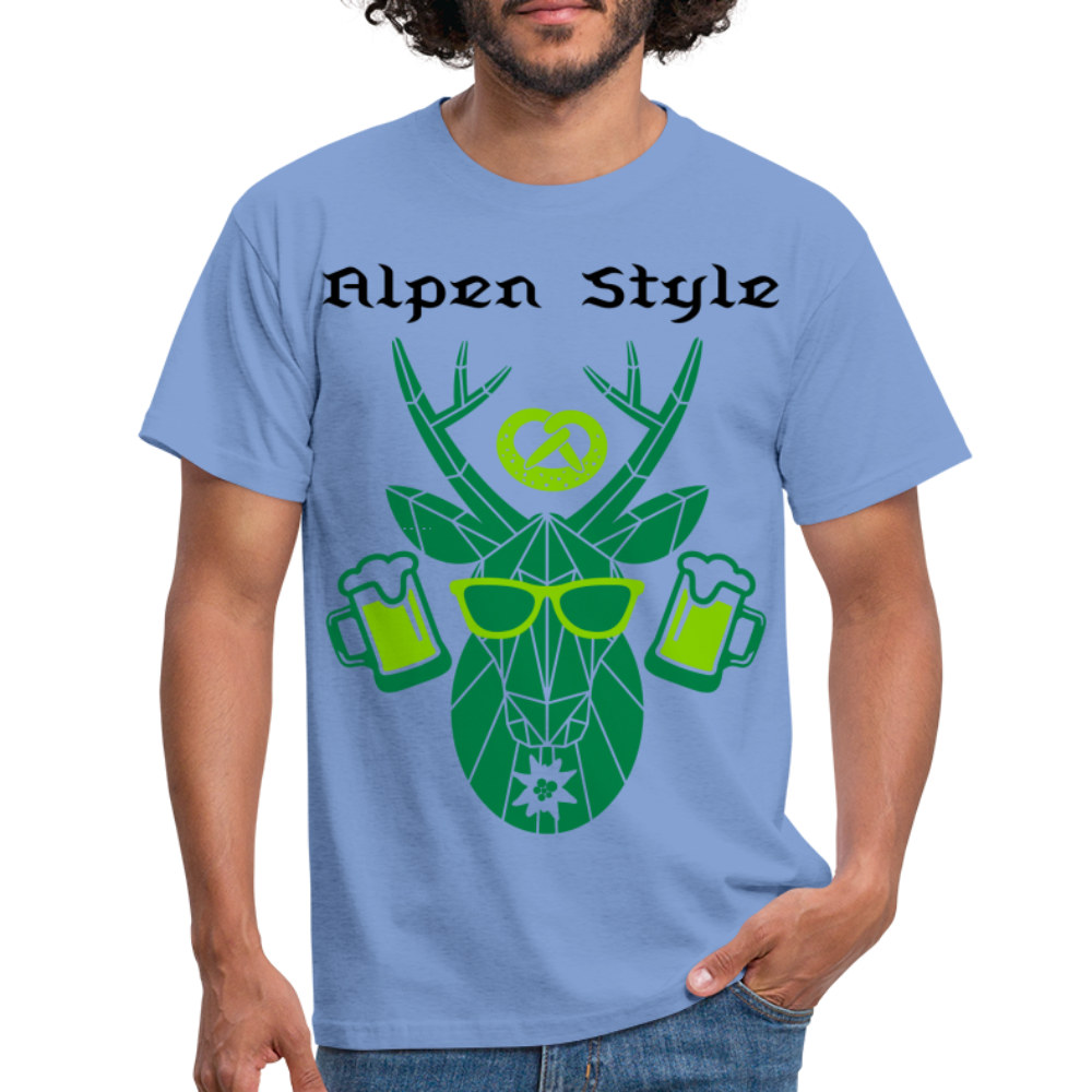 Herren - Männer T-Shirt bayrisch Alpen Style grün - carolina blue