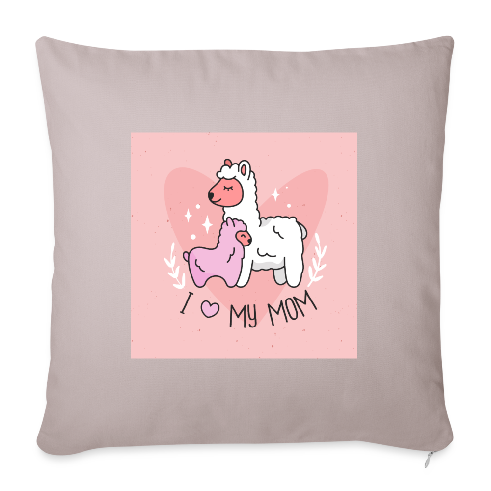 Sofakissenbezug 44 x 44 cm I love my mom - helles Taupe