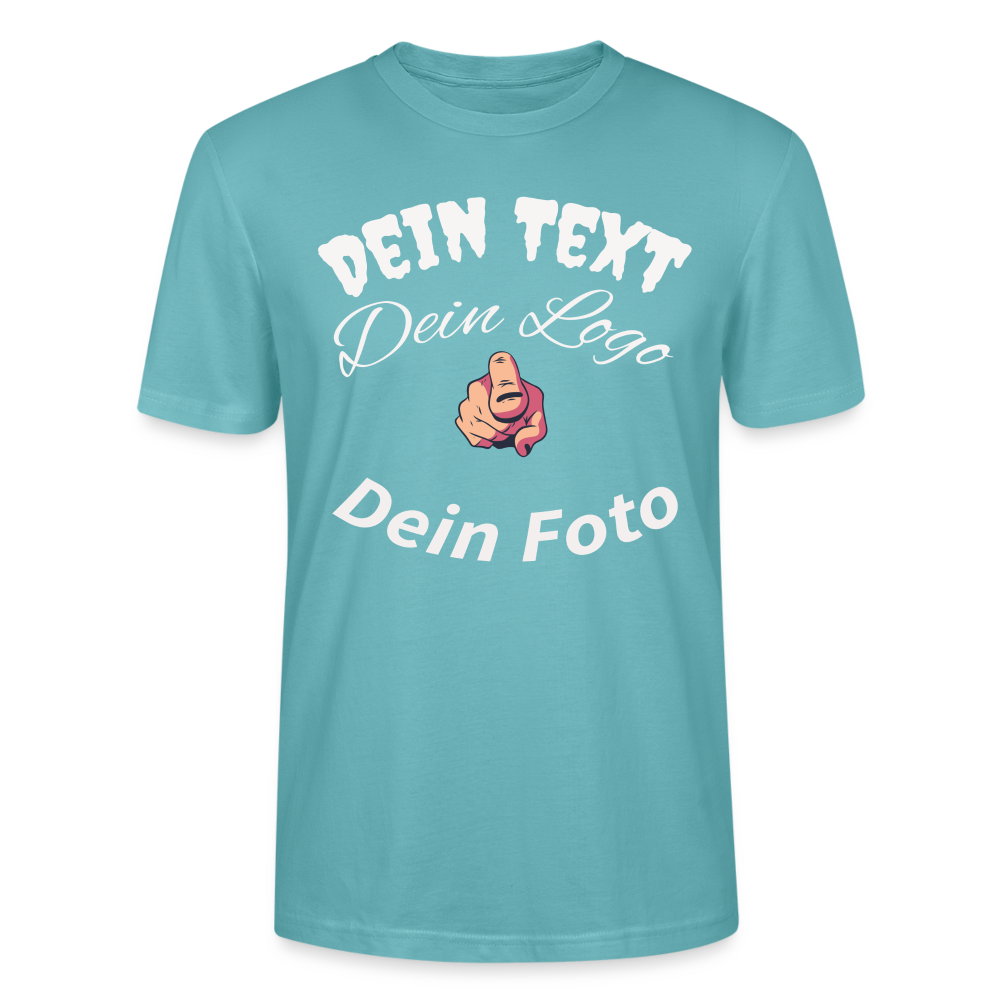 Herren - Männer Bio-T-Shirt  einzigartig wie du! Gestalte jetzt dein persönliches Design. - Pastelltürkis