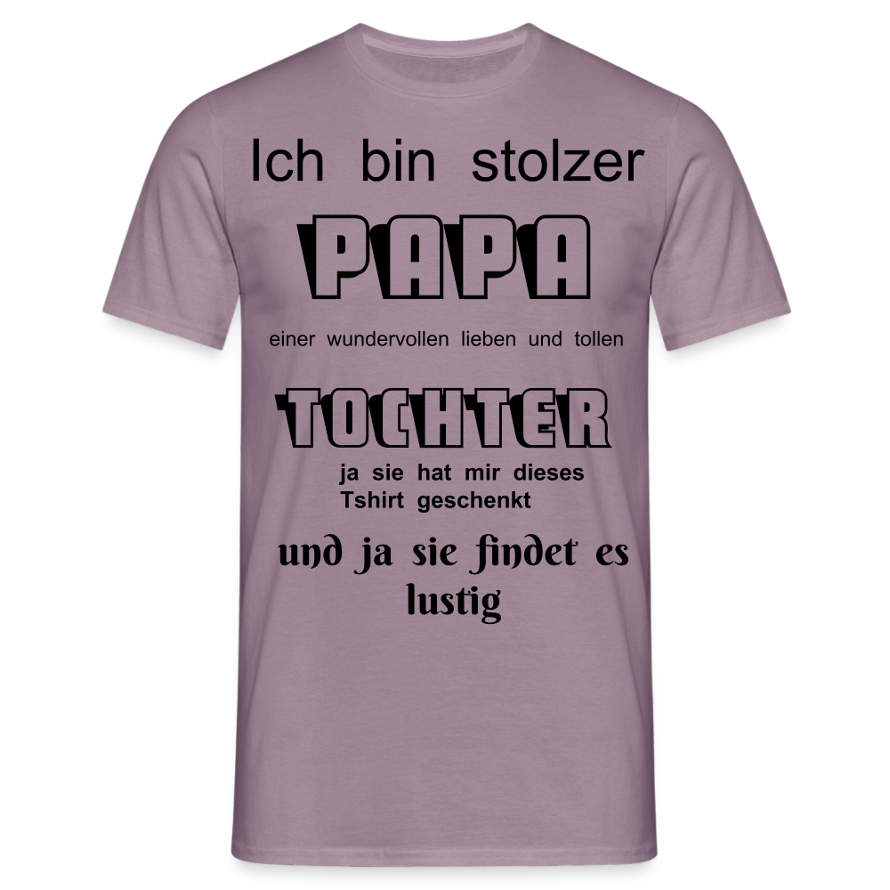 Papa-Power pur: Herren Männer T-Shirt  für stolze Väter - Lilagrau 