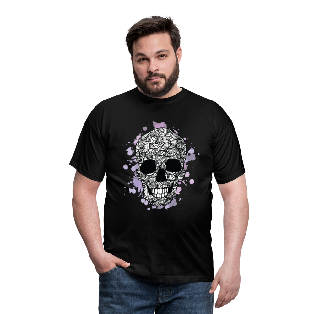 Dunkle Eleganz: Totenkopf-Herren T-Shirt für wahre Gothic-Fans - Schwarz