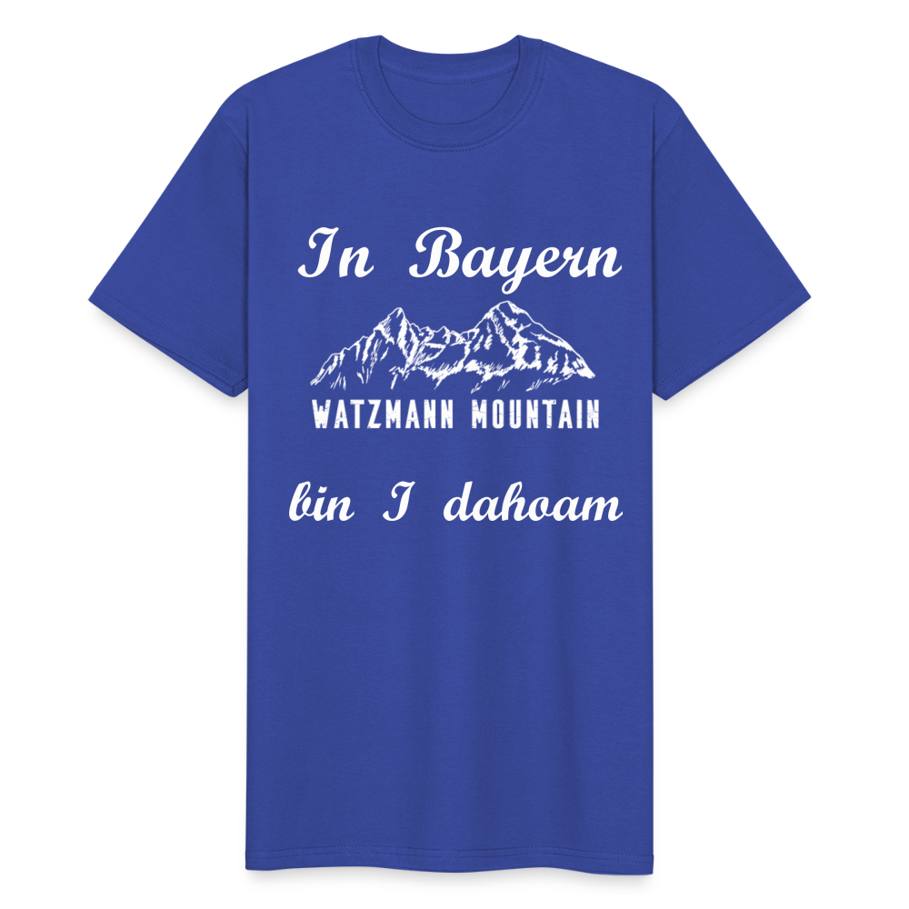 Herren - Männer Workwear T-Shirt bayrisch In Bayern bin I dahoam Watzmann Mountains - Royalblau