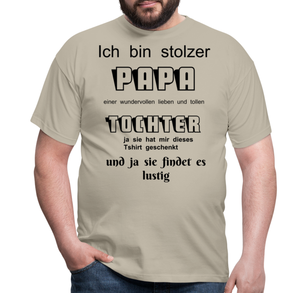 Papa-Power pur: Herren Männer T-Shirt  für stolze Väter - Sandbeige