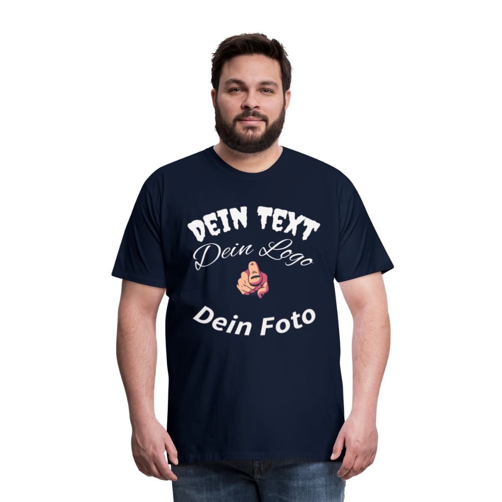 Herren - Männer Premium T-Shirt nach Wunsch selbst gestalten - Navy