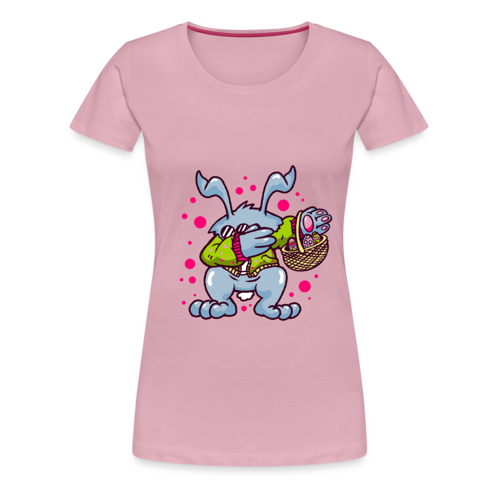 Hüpf in den Frühling: Unser süßes Damen Premium -T-Shirt mit Osterhasen-Motiv - Hellrosa