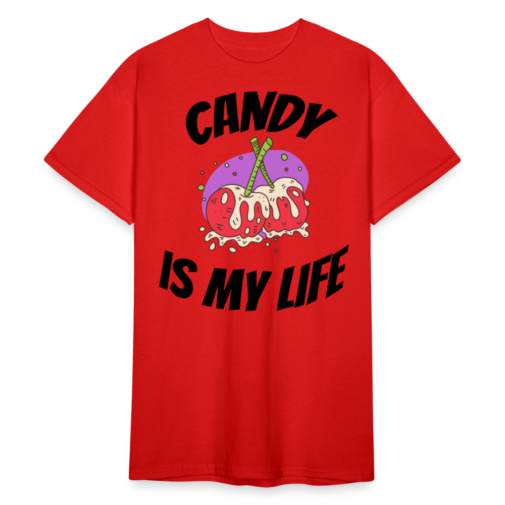 Herren - Männer Gildan Heavy T-Shirt Candy is my life - Rot