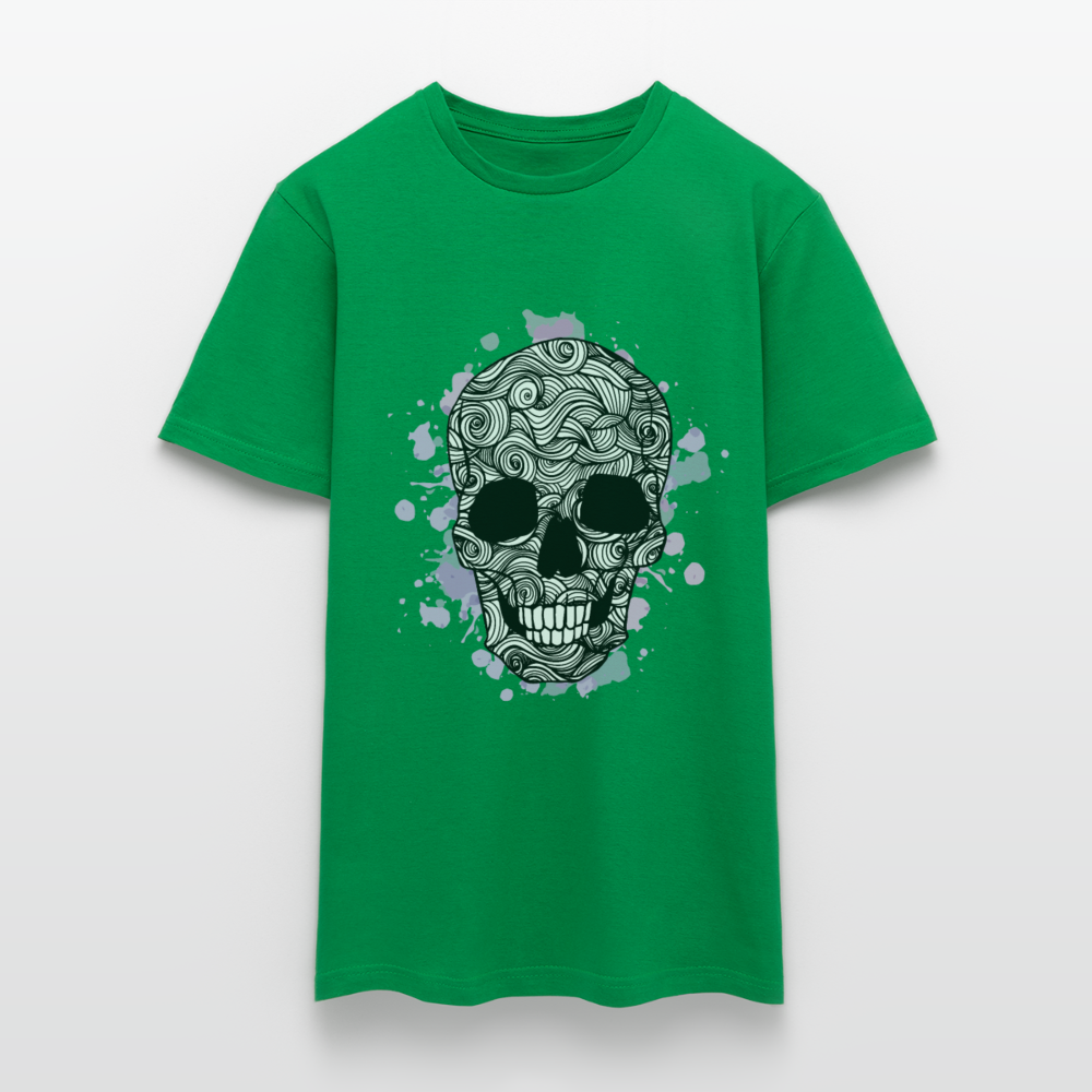 Dunkle Eleganz: Totenkopf- Herren T-Shirt für wahre Gothic-Fans - Kelly Green