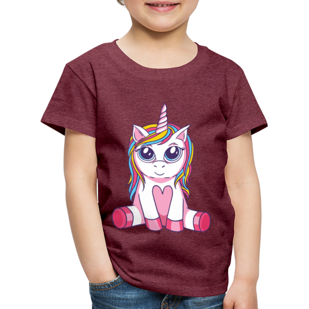 Kinder Premium T-Shirt - Bordeauxrot meliert