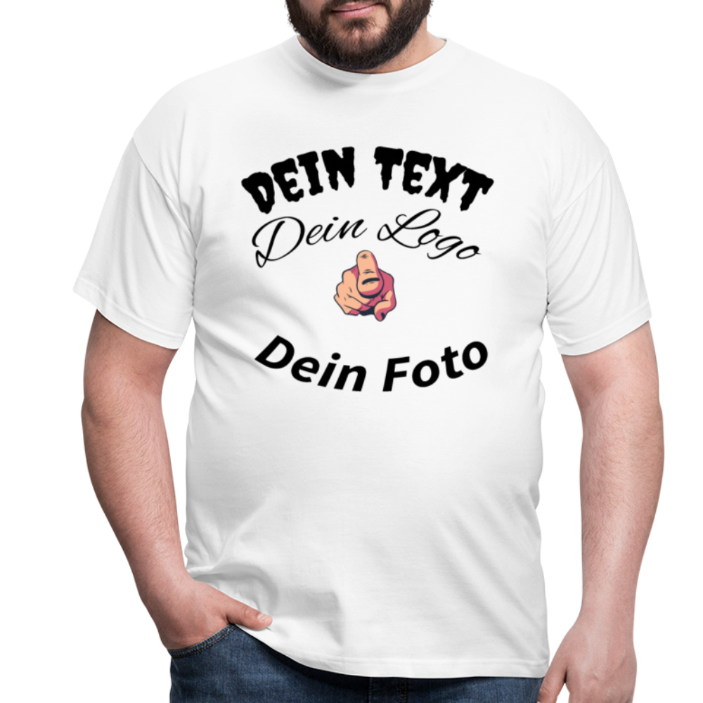 Herren -Männer Shirt  Entfache deine Kreativität: Gestalte dein einzigartiges T-Shirt! - Weiß