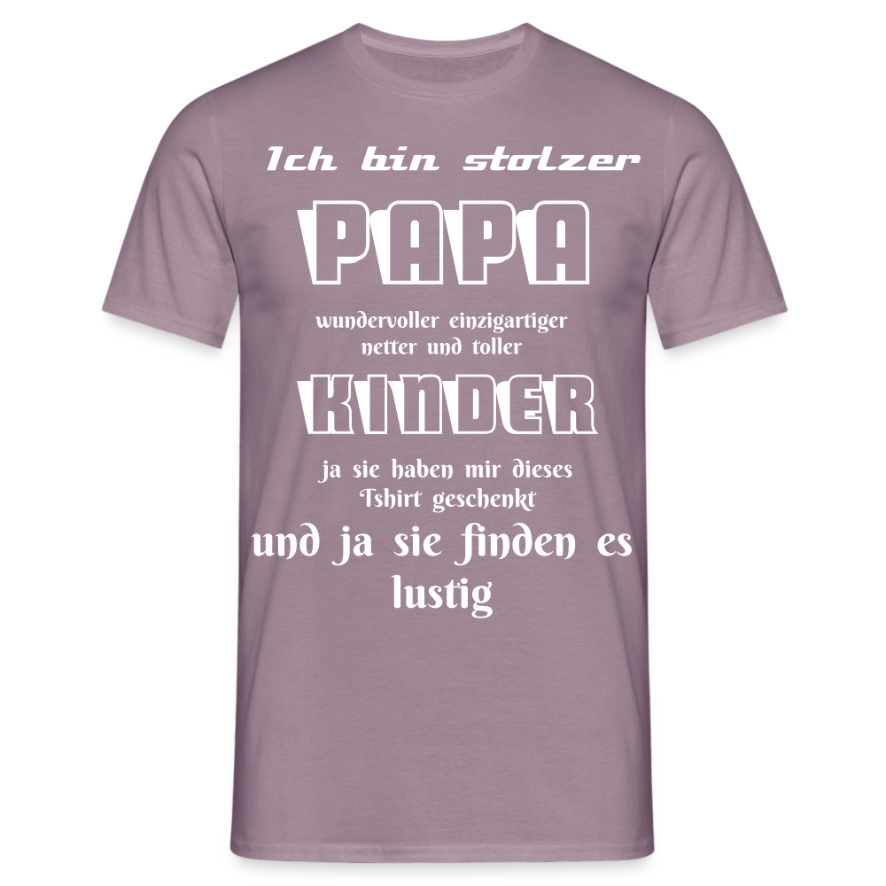 Papa-Power pur: Zeig deine Liebe mit unserem Herren T-Shirt - Lilagrau 