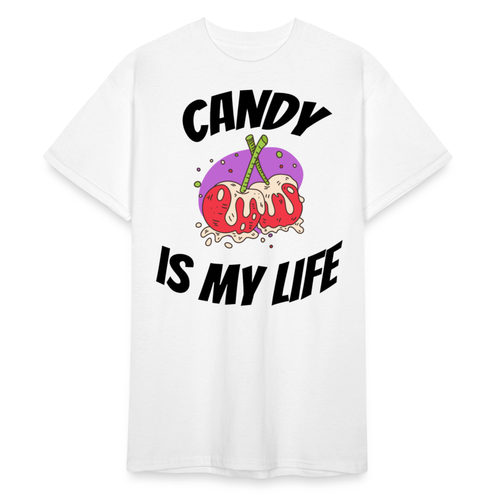 Herren - Männer Gildan Heavy T-Shirt Candy is my life - Weiß