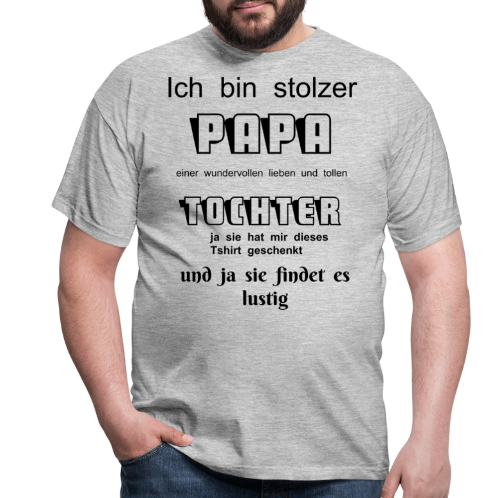 Papa-Power pur: Herren Männer T-Shirt  für stolze Väter - Grau meliert