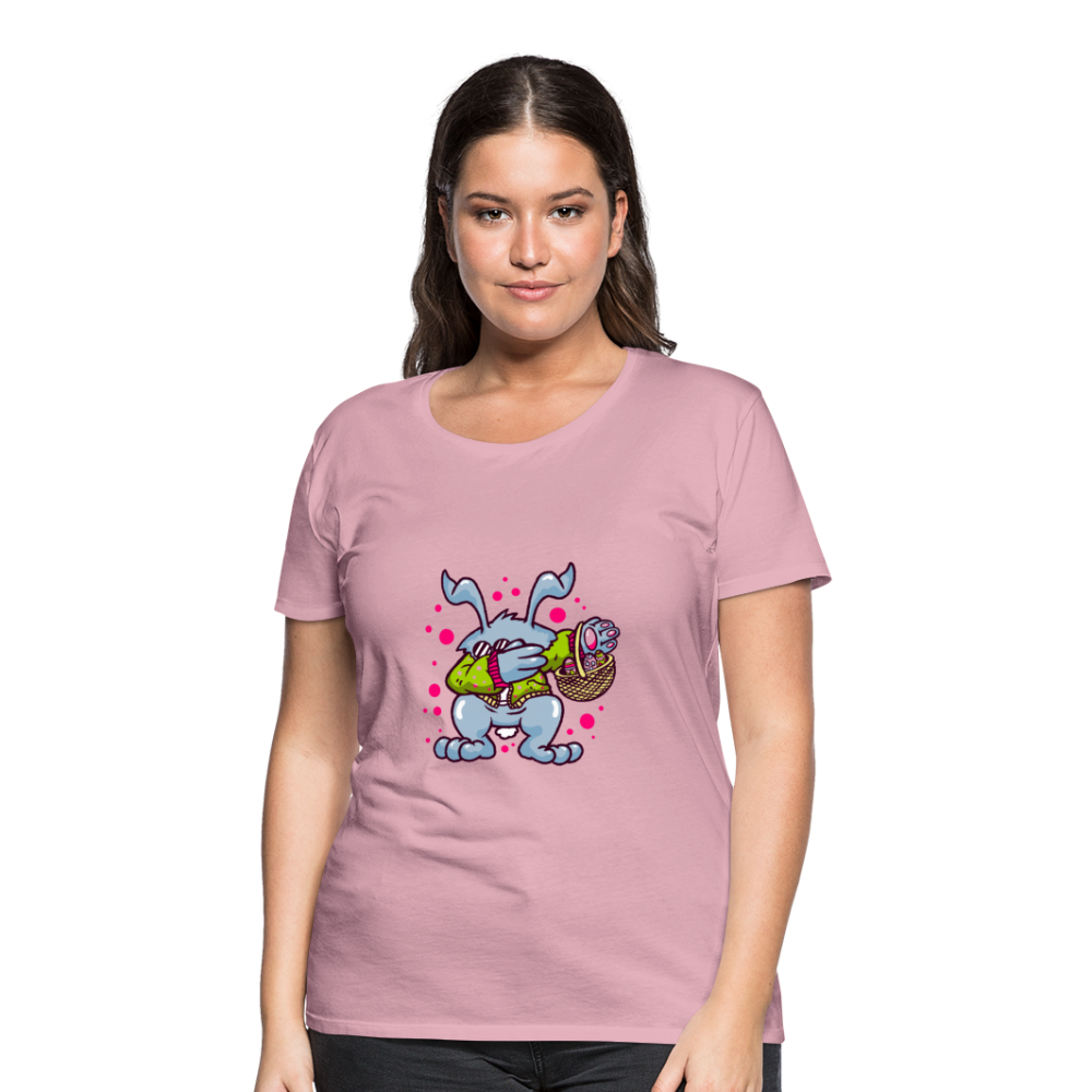 Hüpf in den Frühling: Unser süßes Damen Premium -T-Shirt mit Osterhasen-Motiv - Hellrosa