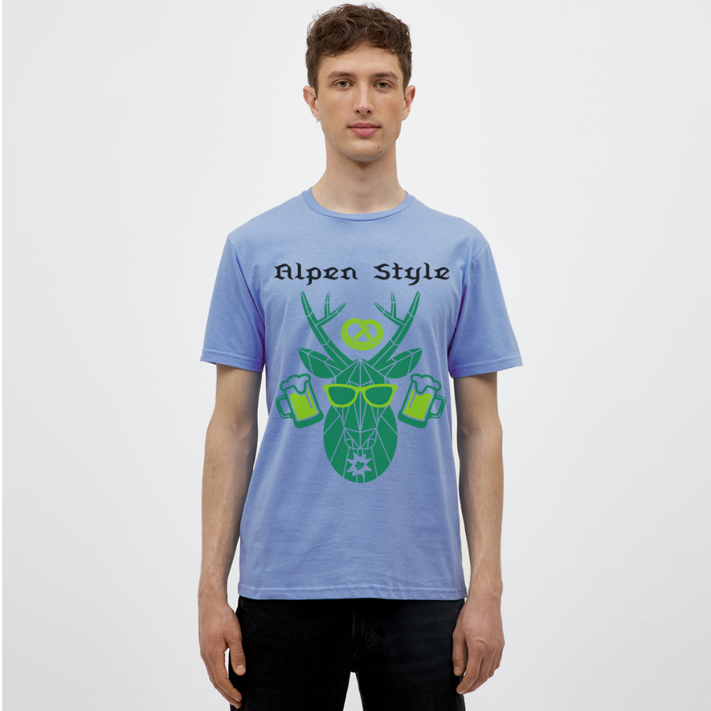 Herren - Männer T-Shirt bayrisch Alpen Style grün - carolina blue