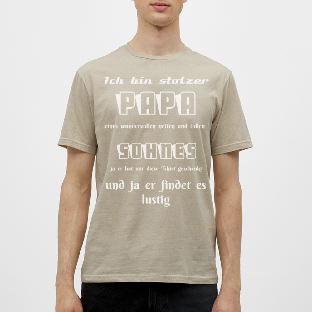 Vaterstolz zum Anziehen: Unser einzigartiges Männer T-Shirt für Papas - Sandbeige