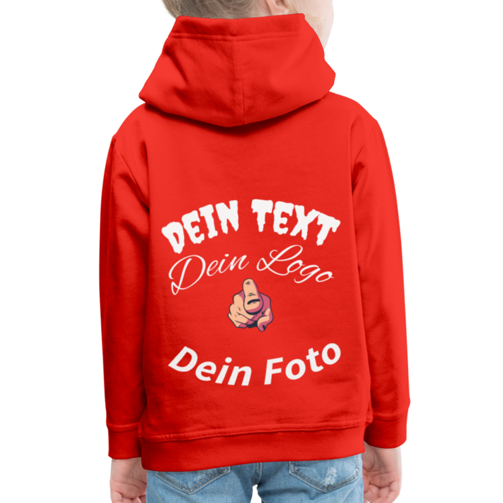 Kinder Premium Hoodie nach Wunsch selbst gestalten - Rot