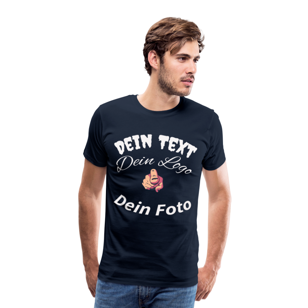 Das perfekte Geschenk: Ein personalisiertes Herren - Männer Premium T-Shirt - Navy