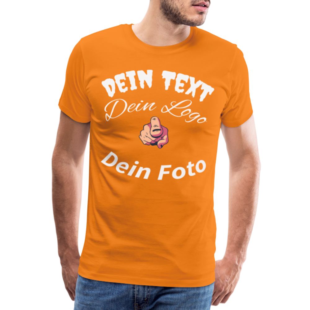 Herren - Männer Premium T-Shirt nach Wunsch selbst gestalten - Orange