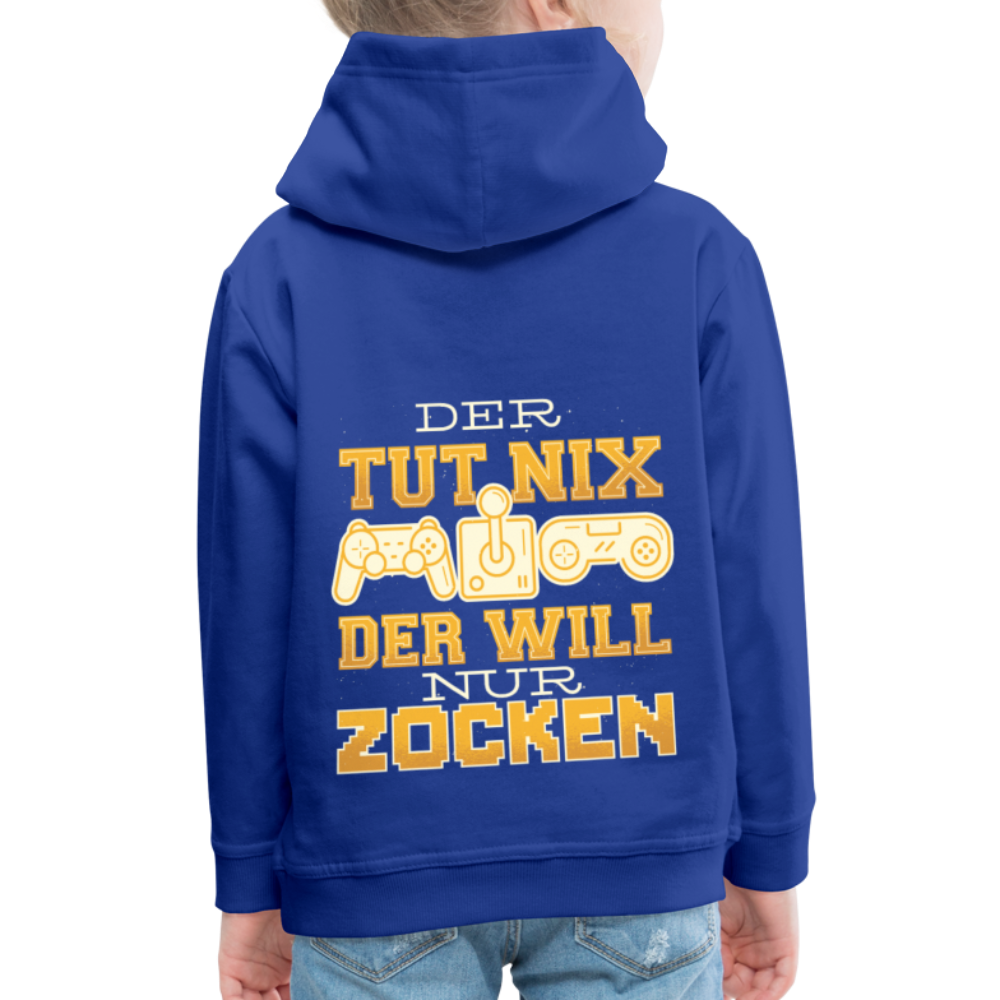 Kinder Premium Hoodie Der tut nix der will nur zocken - Royalblau