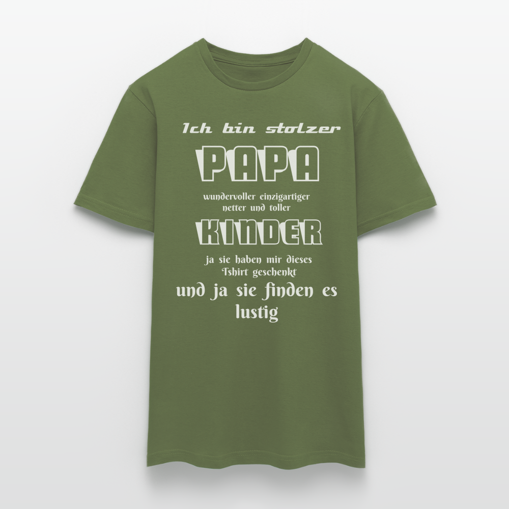 Papa-Power pur: Zeig deine Liebe mit unserem Herren T-Shirt - Militärgrün